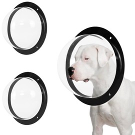 CAWUWE 2 Pack Dog Fence Window, Clear Pet Bubble View Dome Door Peek Small Round Window for Doggie/Cat/Horse Outside Playground Garden Diameter 12.44 Inch Deep 4.92 Inch