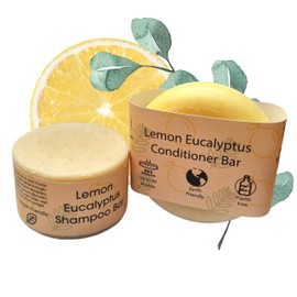 The Natural Spa Lemon Eucalyptus Shampoo and Conditioner Bar Set - Handmade in Devon England - Suitable For All Hair Types - Vegan Friendly - Cruelty Free