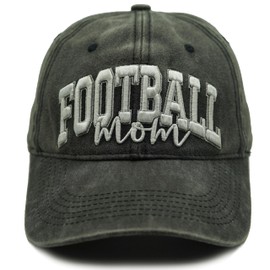 Jumsky Football Mom Gift - Football Mama Baseball Caps Embroidered Adjustable Washed Dad Hat Black, Black, One Size
