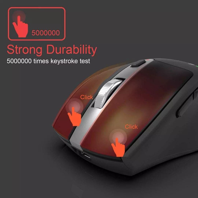 Arteck Multi-Device Wireless Bluetooth Mouse with Nano USB Receiver Ergonomic