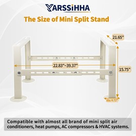 Yarssihha Mini Split Stand for 9000-60000 BTU Air Conditioner Condenser, Outdoor Adjustable Heat Pump Stand, Heavy Duty Ground Stand