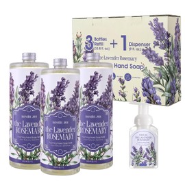 ROMIIE ZOI Foaming Hand Soap Refill Gift Set-3 Pack with Dispenser, Cruelty-Free and Biodegradable Formula, Moisturizing with Essential Oil for Sensitive Skin,Lavender Rosemary Scent,(33.8 Fl Oz x 3)