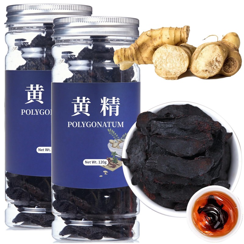 Wanhua Hall Rhizoma Polygonati,HuangJing 8.5oz/240g Chinese Raw Materials Wild Polygonatum