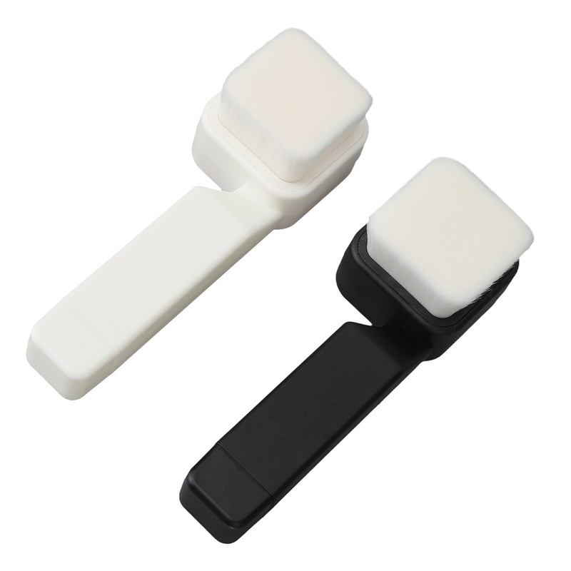 2Pcs Facial Cleansing Brush Effective Soft Black White Square Face