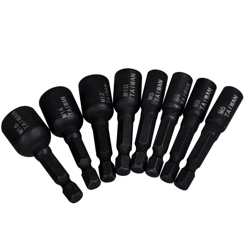 HaoTrade 8Pcs Hex Shank Tap Socket, Tap Socket Wrench Set,