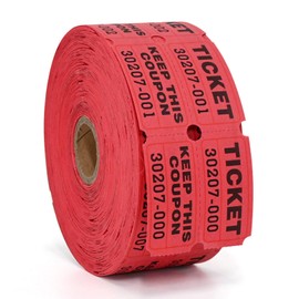 L LIKED Raffle Tickets Double Rolls 1000 per Roll 50/50 Raffle Tickets for Events, Entry, Class Reward, Prizes (Red)