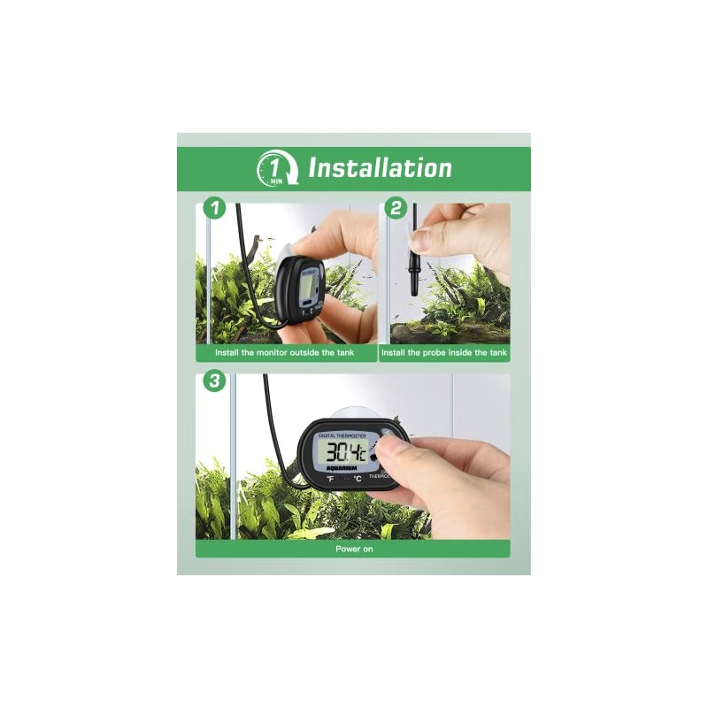 Zacro Pack of 2 LCD Digital Aquarium Thermometer Fish Tank
