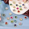 Cheriswelry 24pcs Heart Rhinestone Pendant Crystal Rhinestone Dangle Earring Charms