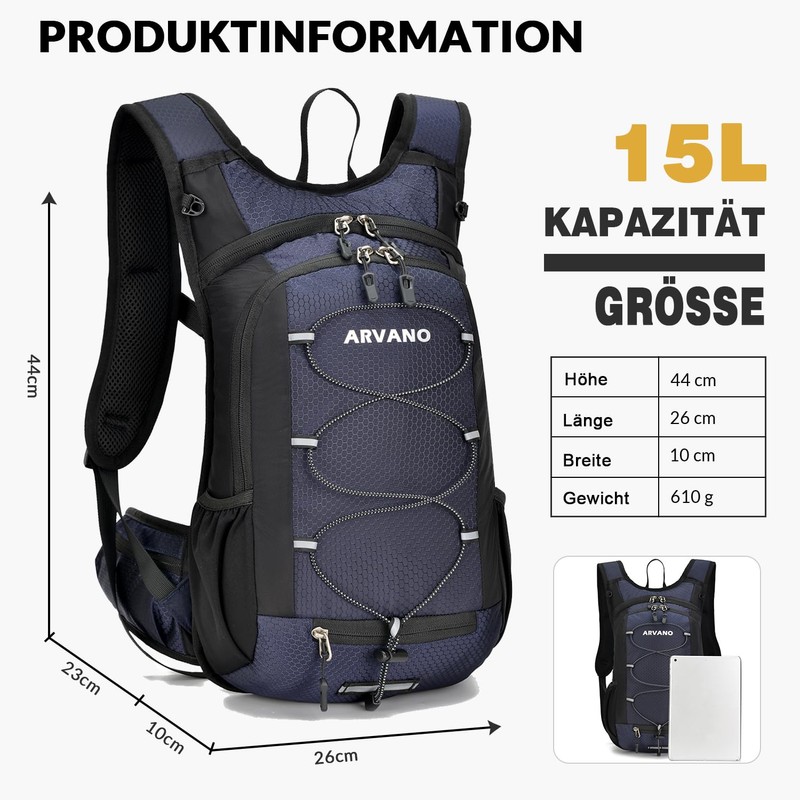 Arvano Bicycle Backpack Lightweight Ski Backpack Small Hiking Backpack MTB
