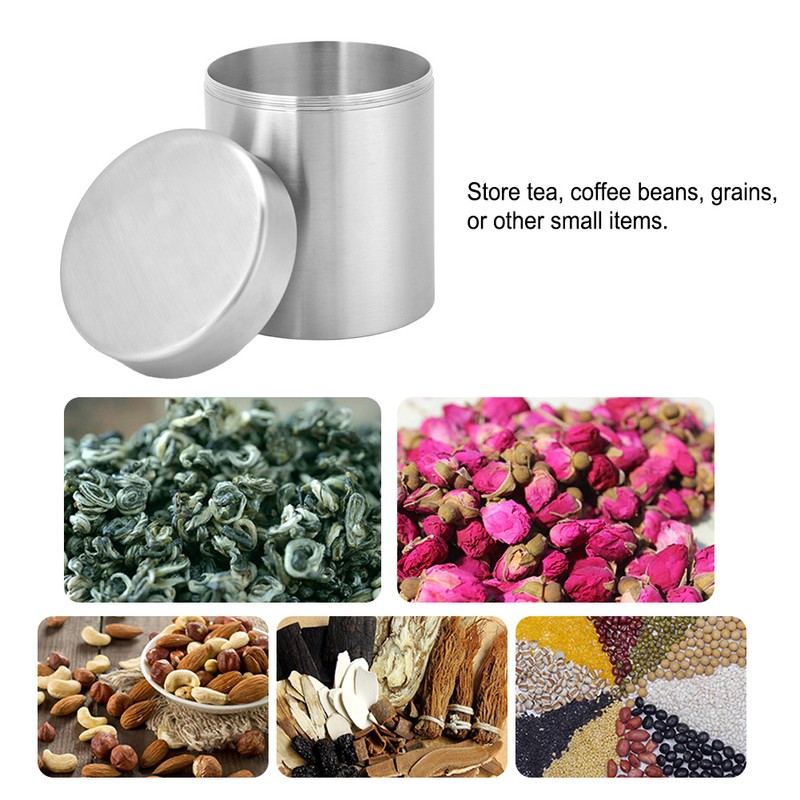 400ml Stainless Steel Tea Tin Can Home Kitchen Canisters for