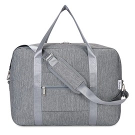 for Easyjet Airlines Cabin Bag 45x36x20 Underseat Foldable Travel Duffel Bag Holdall Tote Carry on Luggage Overnight for Women and Men 30L (Upgrade Grey (with Shoulder Strap))