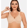MELENECA Women's Minimiser Bra for Large Breasts with Underwire, Large