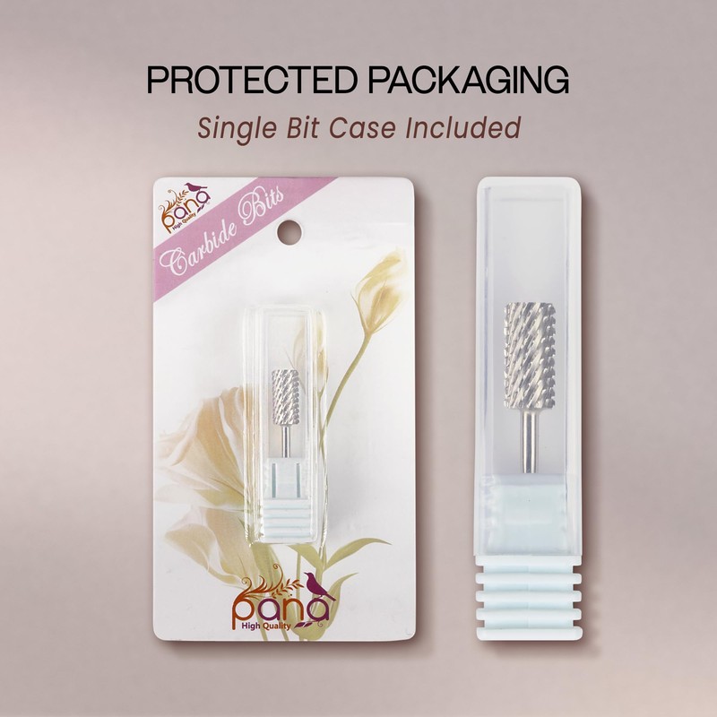 PANA 3/32" Large Barrel Flat Top Silver Carbide Nail Drill