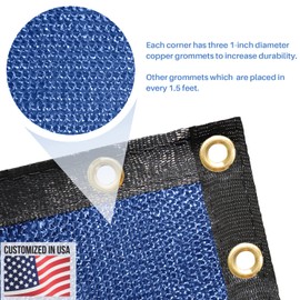 E&K Sunrise 2' x 17' Privacy Fence Screen with Grommets, Outdoor Windscreen Fence Covering Privacy Screen UV Blockage for Backyard Garden Patio (Blue)