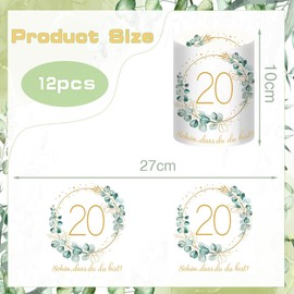 12 Lantern Table Decoration 20th Birthday Decoration 20th Birthday Girl Boy Happy Birthday Table Decoration 20th Birthday Woman Man Suitable for Tea Lights or Candles with Schön DASS Du Da Bist and