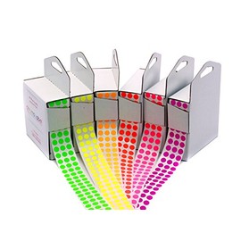 ChromaLabel 1/4 inch Fluorescent Color-Code Dot Label Kit, 6 Assorted Colors, 1000/Dispenser Box