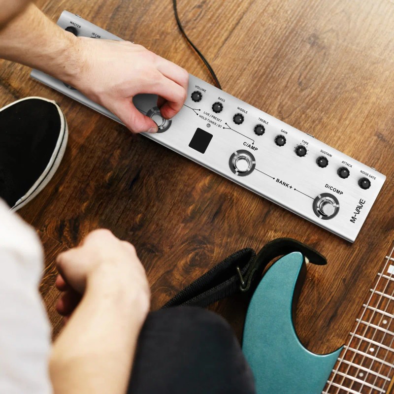 TUOMO M-VAVE Tank-B Pedal de Guitarra Multiefectos Graves con 36