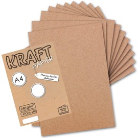 25x Vintage Kraft Paper in Pink - DIN A4 21 x 29.7 cm - 210 x 297 mm - 240 g/m² natural recycled paper, ecological craft cardboard single card - UmWelt by GUSTAV NEUSER