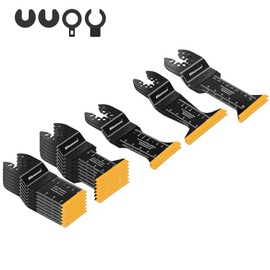 Bionso 20PCS Titanium Oscillating Tool Blade, Professional Universal Multitool Blades for Wood Metal, Multi Tool Blades Kits, Oscillating Saw Blades