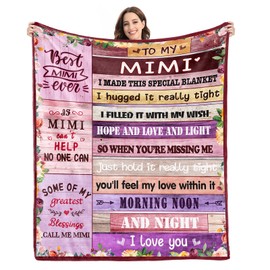 Mimi Gifts,Gifts for Mimi from Grandchildren Granddaughter,Mimi Christmas Mothers Day Birthday Gifts,Mimi Gifts for Grandma,Best Mimi Ever Gifts,Great Grandma Gifts for Mimi,Mimi Throw Blanket 60"x50"