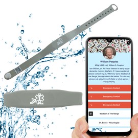 Medical Alert Bracelet, NO SUBSCRIPTION Medical ID Smart Bracelets for Women & Men, FREE Editable Digital Profile, Silicone and Waterproof, No charging or batteries