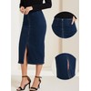 Allegra K Maxi Denim Skirt for Women's Front Slit Zipper