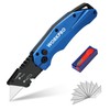 WORKPRO Folding Utility Knife, Heavy Duty Metal, Quick Open Botton