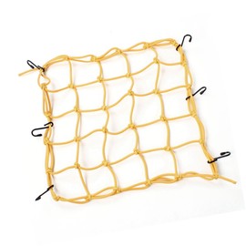 A ABSOPRO Yellow Nylon Rubber 6 Hook Luggage Cargo Flexible Net for Motorcycle Item Replacement