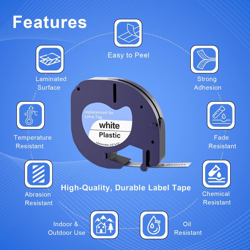 91330 Label Maker Refills Compatible with Dymo LetraTag White Paper