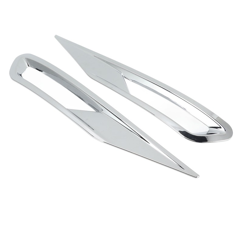 2pcs Front Fog Light Cover Trim Silver Fog Lamp Bezel