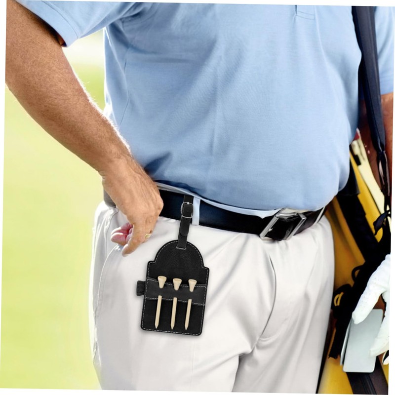 Kisangel Golfing Tee Organizer Tees Holder Golf Bag Tag Pu