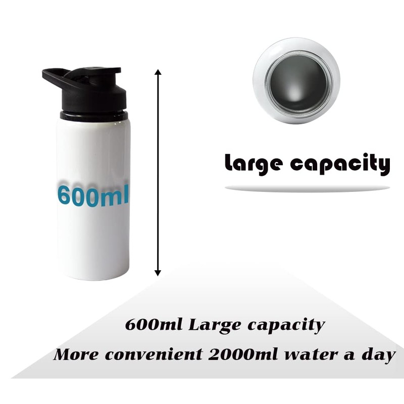 MR.R Sublimation Blanks White Sport Aluminum Bottle Portable Drinking Lid