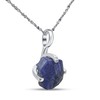 Natural raw lapis lazuli gemstone pendant chain necklace with white