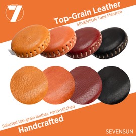 SEVENSUN Tape Measure, 60 inch Retractable Measuring Tape, Top-Grain Leather Handcrafted Small Soft Fabric Pocket Tape Measure, Mini Sewing Cloth Fish Tailor Tape Measure, Cinta Metrica