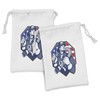Lunarable Fireman Fabric Pouch Set of 2, Patriotic Design of