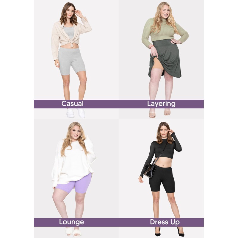 Stretch Is Comfort Women's Cotton Plus Size Bike Shorts Red