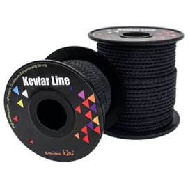emma kites 100% Blade Kevlar Line Black High Strength Lightweight Braided Construction 62M x 22kg / 50lb Break Strength Outdoor Sports Survival Fishing Hiking Accessory Cord General Purpose