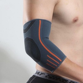 High-Elastic Elbow Support Band for Sports & Fitness (Single Piece) Elbow Brace Gray/M 2ea