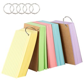500PCS 3x5 Colored Index Cards with Ring Ruled-Goefun Lined Note Cards 3 x 5 Color Flash Cards with Ring for Studying, Note Taking, To Do List