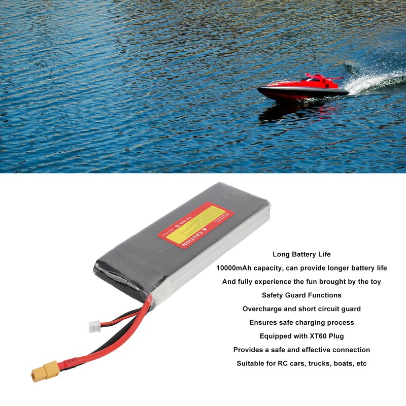7.4V 10000mAh Lithium Battery 30C XT60 Plug RC 2S LiPo