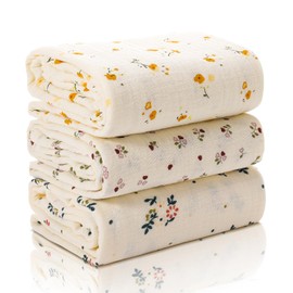 GSrenyu 3 Pack Large Baby Muslin Cloths 100x100cm Baby Muslin Blankets Swaddle Blanket Wraps Baby Essentials Shower Gifts For New Moms