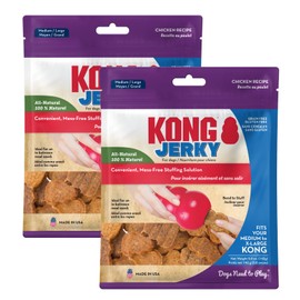 KONG All Natural Chicken Recipe Jerky Dog Treats for Training and Rewarding (2 Pack (Medium/Large))