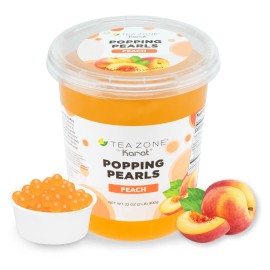 Tea Zone Peach Popping Pearls/Popping Boba(B2061, 2lbs) for Boba Tea