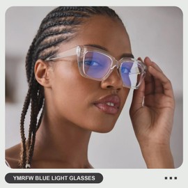 YMRFW Square Blue Light Blocking Glasses for Women Men Retro Style Glasses Computer TV Eyeglasses Anti Eyestrain