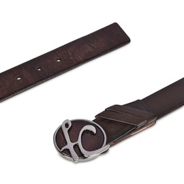 Cuadra Men's Dress Belt in Genuine Ostrich Leg Leather Brown, CS537PA, Size 34