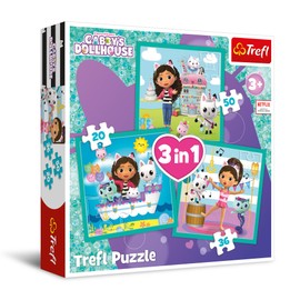 Gabby's Dollhouse 3 in 1 Puzzle
