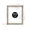 12x10 Silver Ornate Photo Frame With White Mat For 9x6