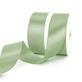 100 Yards 1/2 Inch Sage Green Ribbon, Solid Stain Gift Warpping Ribbon for Floral Bouquets Weeding Birthday Party Invitation Bow Decoration Christmas Present