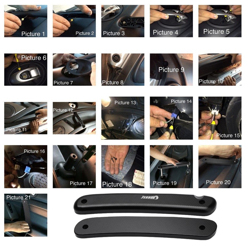 Jerbor 2Pcs Aluminium Car Interior Door Pull Handle for Mitsubishi