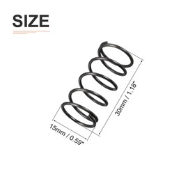 DTGN 1.2x15x30mm(DxODxL) Compression Spring - 10Pack - Good for Machinery - Spring Steel Extension Spring - Black